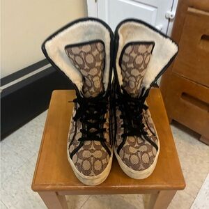 Coach Brown and Black Ankle Boots